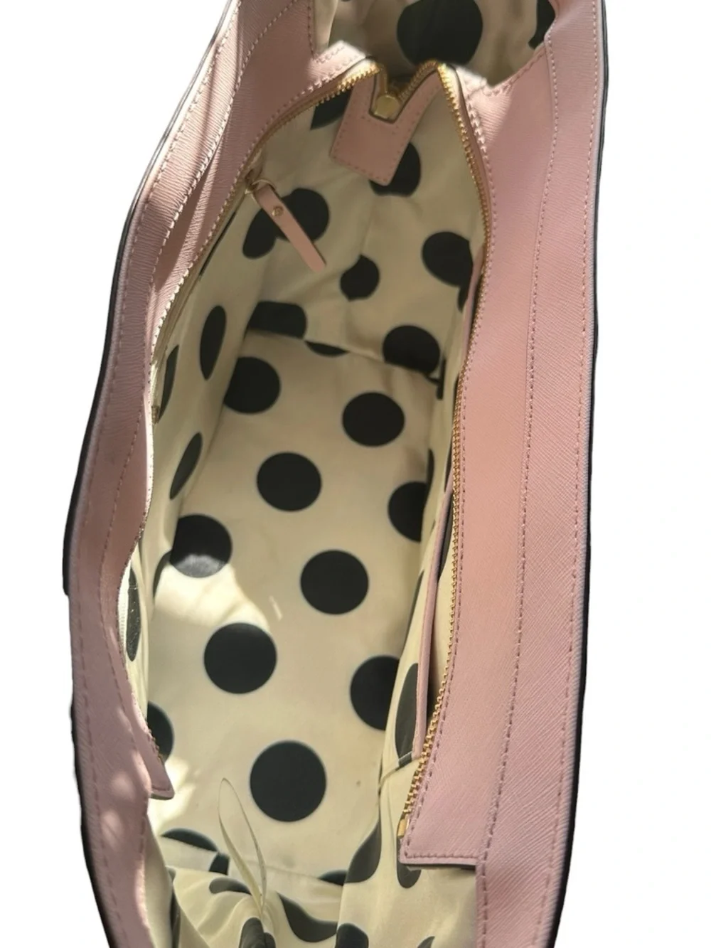 Kate Spade Blush Pink Saffiano Leather Tote Gold Strap NWOT Original Dust Bag